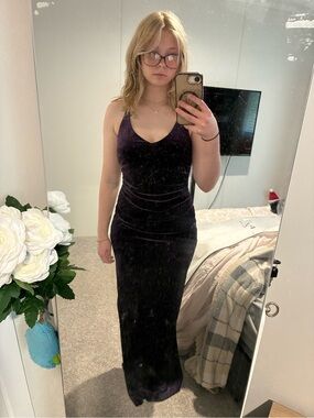 Emerald Sundae Deep Purple Velvet Maxi Dress